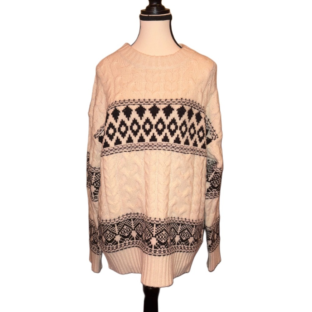 Line and Dot Thick Winter Sweater NWT